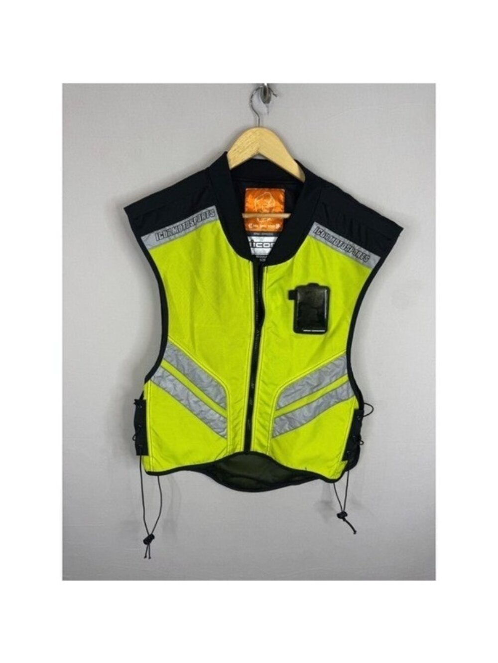 Icon Mil Spec Vest Neon Yellow High Visibility Reflective Motorcycle Safety Vest